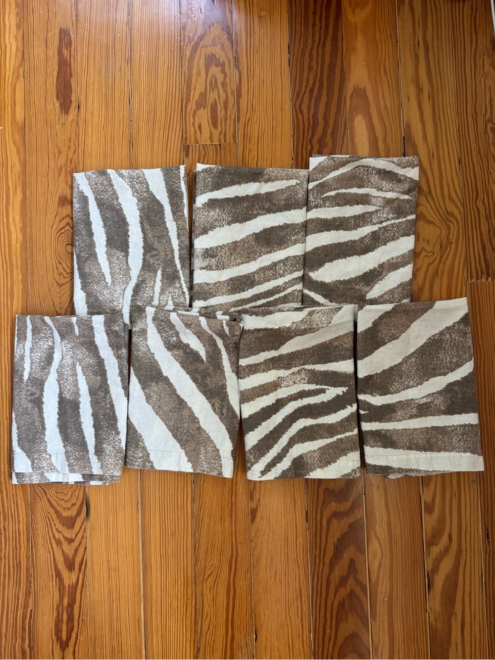 Pottery Barn Zebra Print Napkins - Set of 7